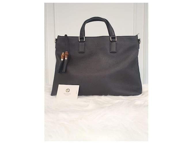 Bamboo Gucci Borsa a spalla con frange in bambù Nero - vista 9