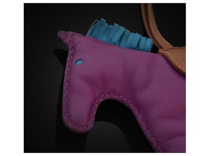 Hermès Portachiavi Rodeo Grande Viola Porpora - vista 4
