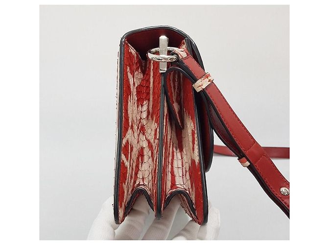 Salvatore Ferragamo Python Pattern Joan Bag Red - view 4