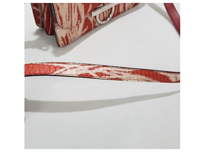Salvatore Ferragamo Python Pattern Joan Bag Red - view 6