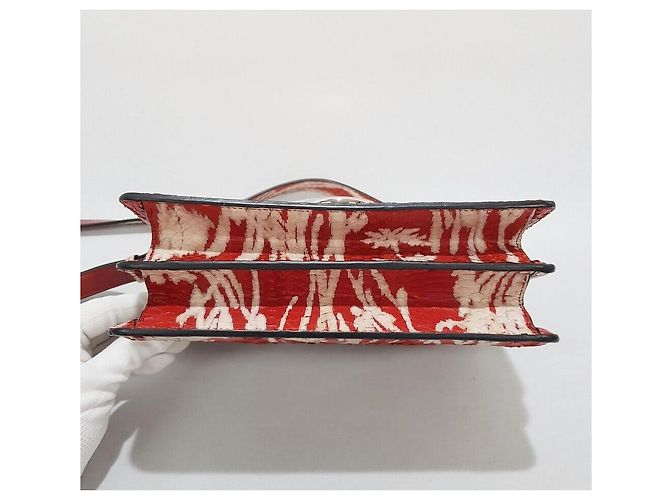 Salvatore Ferragamo Python Pattern Joan Bag Red - view 7