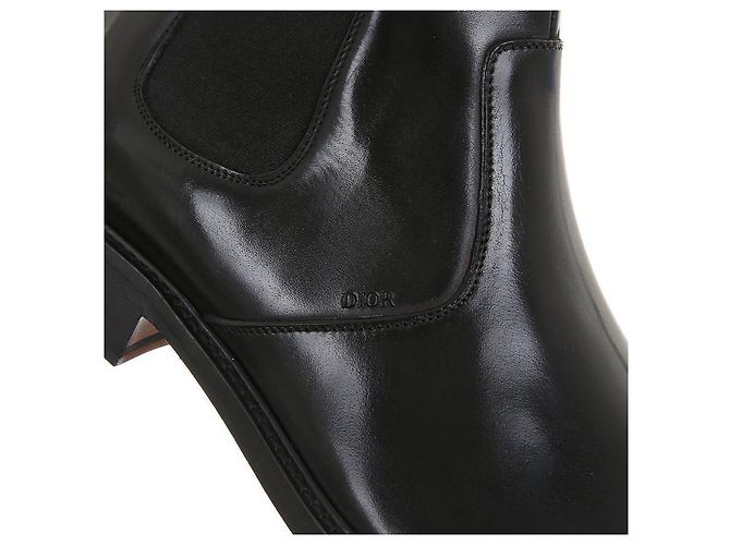 Dior Herren Embassy Leder Chelsea Stiefel Schwarz - Ansicht 7