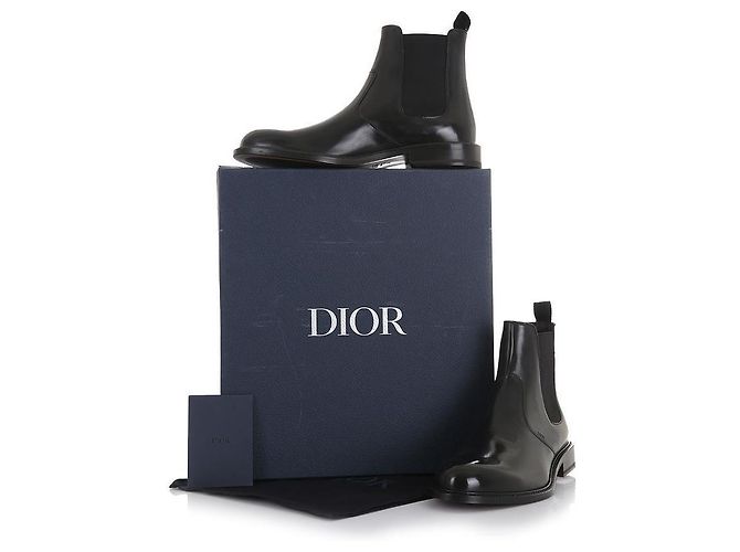 Dior Herren Embassy Leder Chelsea Stiefel Schwarz - Ansicht 9