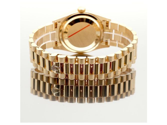Rolex Orologio in oro da uomo Day-Date con edizione quadrante a binario e indice a barre D'oro - vista 23