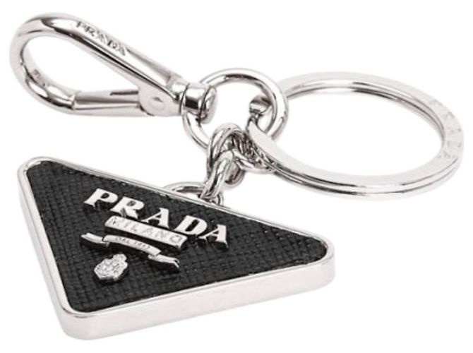 Prada Portachiavi Saffiano Logo Nero - vista 6