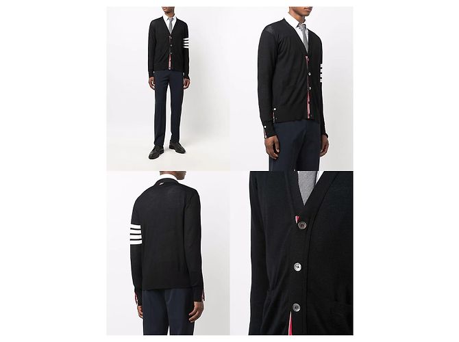 Thom Browne Merinowolle-Cardigan Braun - Ansicht 3