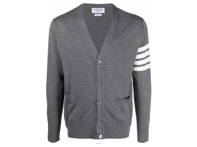 Thom Browne Merinowolle-Cardigan Braun - Ansicht 4