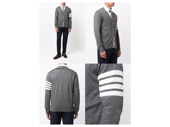 Thom Browne Merinowolle-Cardigan Braun - Ansicht 5