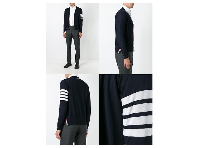 Thom Browne Merinowolle-Cardigan Braun - Ansicht 7