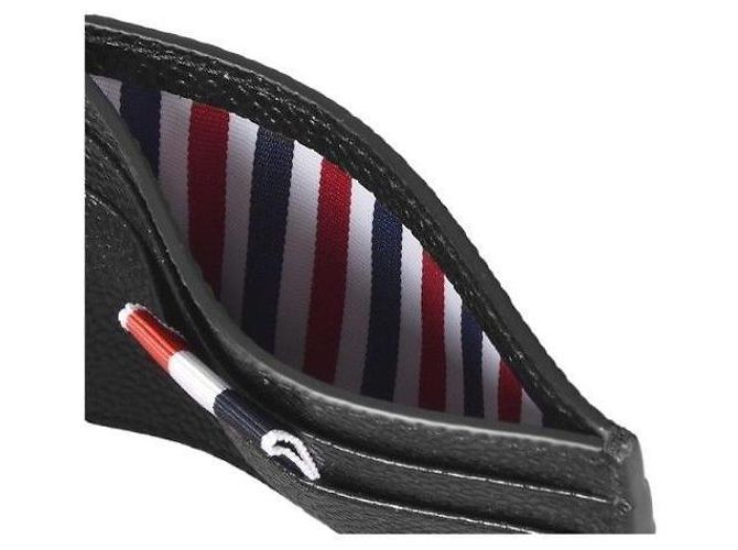 Thom Browne RWB Tab Double Card Holder Black - view 7