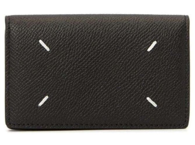 Maison Martin Margiela Porta-cartões dobrado costurado Preto - vista 3