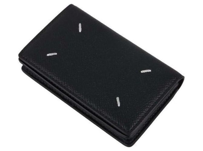 Maison Martin Margiela Porta-cartões dobrado costurado Preto - vista 5