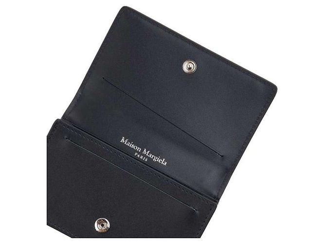 Maison Martin Margiela Porta-cartões dobrado costurado Preto - vista 7