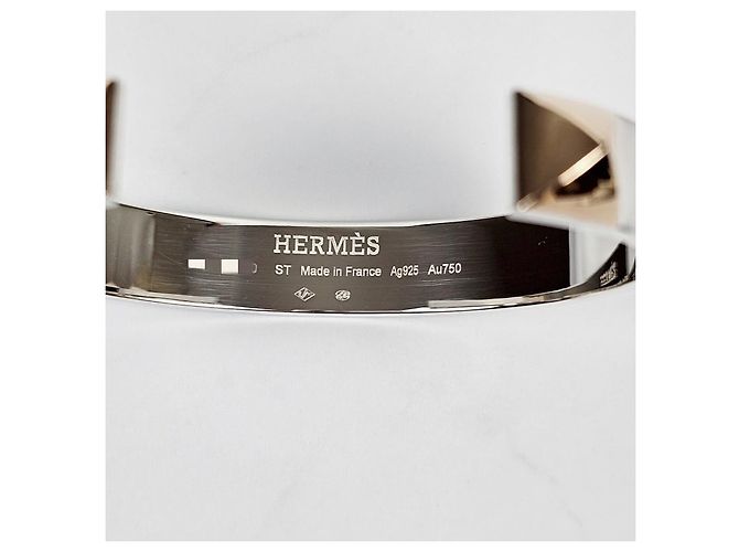 Hermès Bracciale Clou Argento Oro Rosa Bracciale da Donna - vista 10
