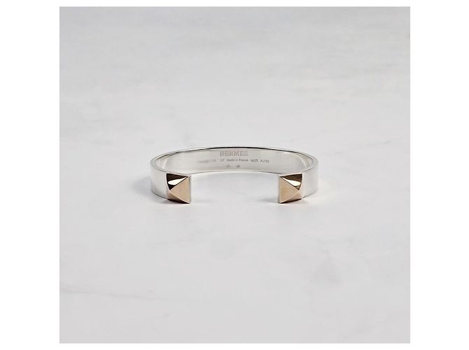 Hermès Bracciale Clou Argento Oro Rosa Bracciale da Donna - vista 3