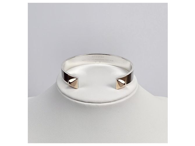 Hermès Bracciale Clou Argento Oro Rosa Bracciale da Donna - vista 4