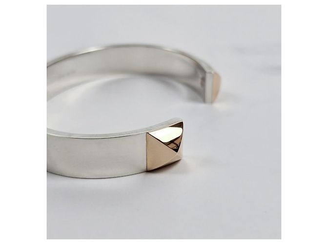 Hermès Bracciale Clou Argento Oro Rosa Bracciale da Donna - vista 8