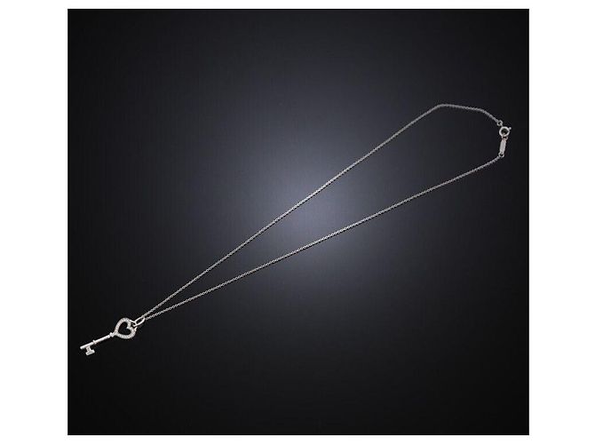 Tiffany & Co Collana Pendente Cuore in Oro Bianco con Diamanti - vista 5
