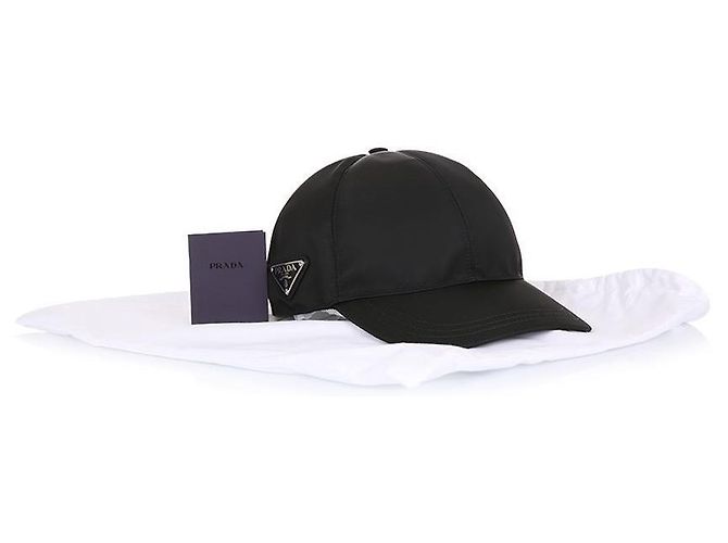Prada Gorra de béisbol de nylon con logo de triángulo lateral Negro - vista 11