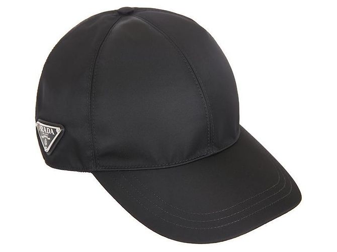 Prada Gorra de béisbol de nylon con logo de triángulo lateral Negro - vista 3