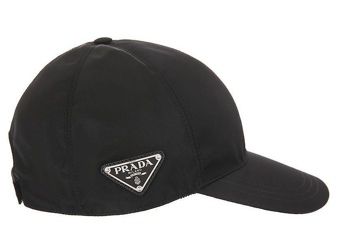 Prada Gorra de béisbol de nylon con logo de triángulo lateral Negro - vista 4