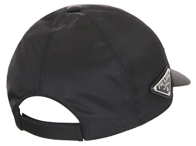 Prada Gorra de béisbol de nylon con logo de triángulo lateral Negro - vista 5