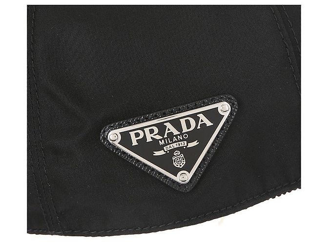 Prada Gorra de béisbol de nylon con logo de triángulo lateral Negro - vista 7