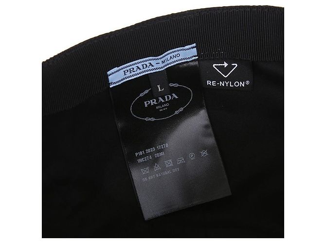 Prada Gorra de béisbol de nylon con logo de triángulo lateral Negro - vista 9