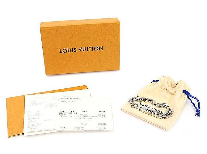 Louis Vuitton Palladium Chain Crystal ID Bracelet Size Silvery - view 2
