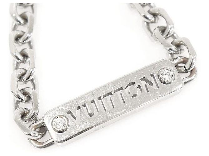 Louis Vuitton Palladium Chain Crystal ID Bracelet Size Silvery - view 4