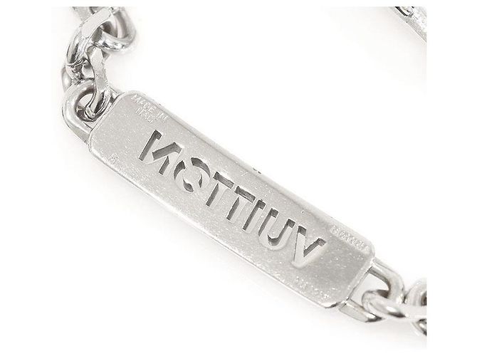 Louis Vuitton Palladium Chain Crystal ID Bracelet Size Silvery - view 5