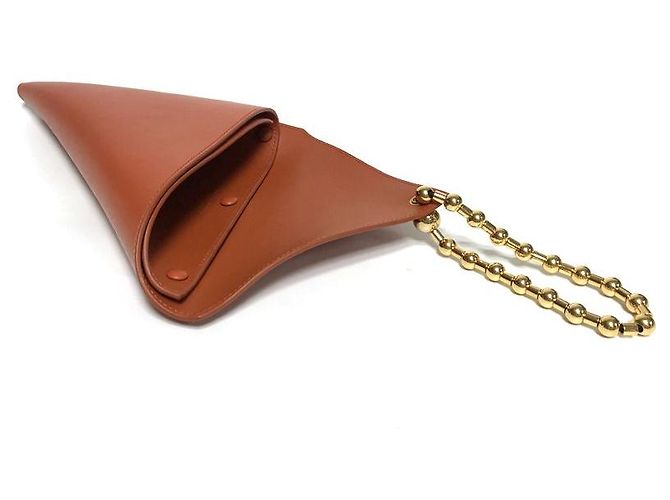 Clutch Triangular de Piel Ligera Bottega Veneta Roja - vista 3