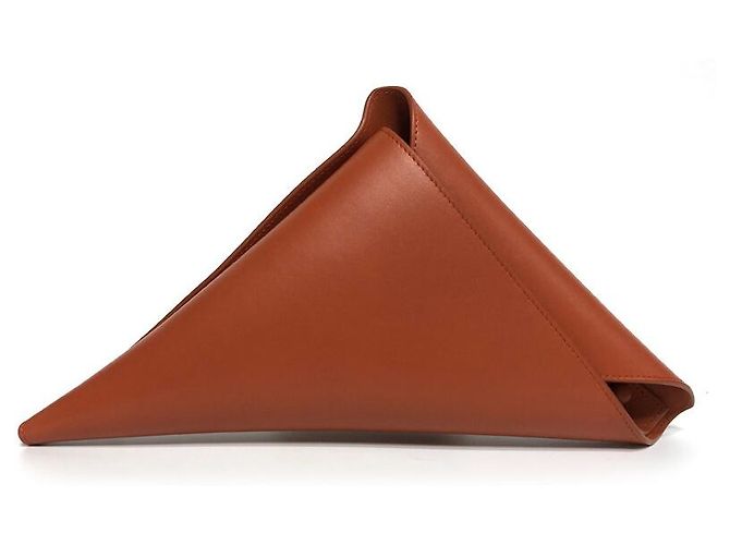 Clutch Triangular de Piel Ligera Bottega Veneta Roja - vista 8