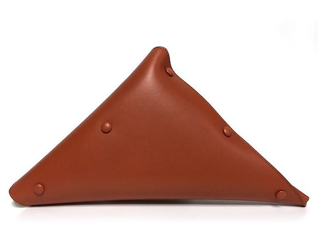 Clutch Triangular de Piel Ligera Bottega Veneta Roja - vista 9