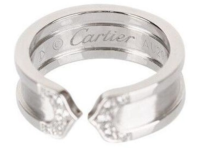 Cartier Doppelring aus Weißgold mit Diamant Größe - Ansicht 5