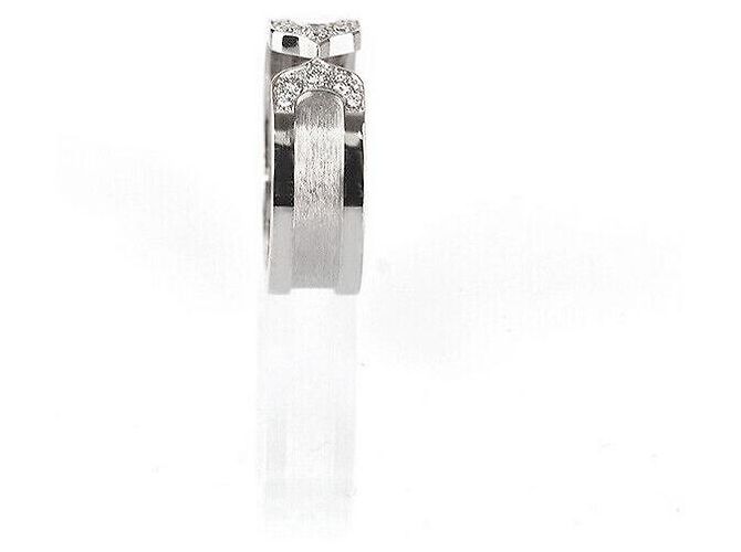 Cartier Doppelring aus Weißgold mit Diamant Größe - Ansicht 8