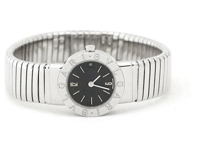 Bulgari Tubogas Stahl schwarzes Zifferblatt - Ansicht 2