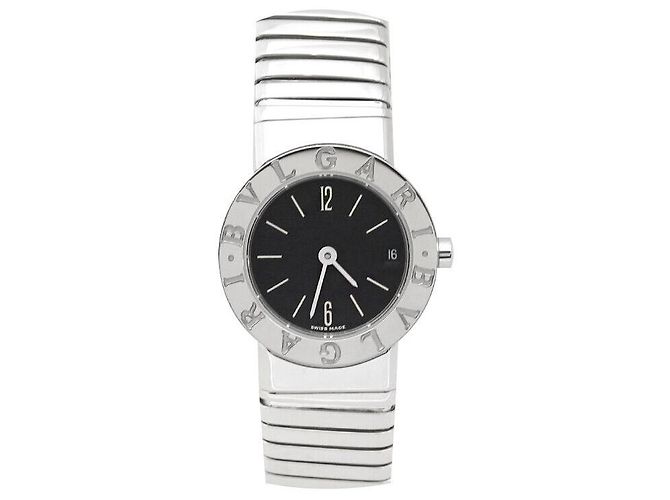 Bulgari Tubogas Stahl schwarzes Zifferblatt - Ansicht 8