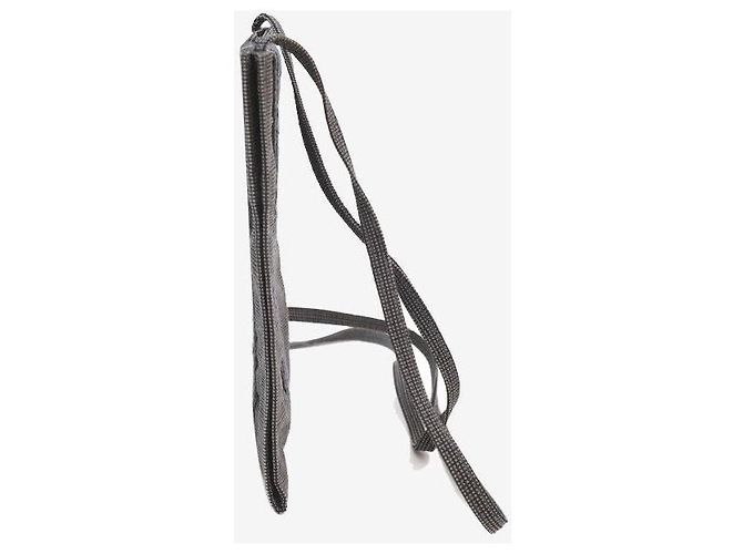 Hermès Eline Huruto Canvas Umhängetasche Grau Anthrazit Braun - Ansicht 2