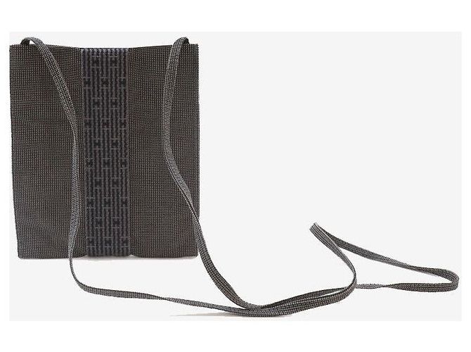 Hermès Eline Huruto Canvas Umhängetasche Grau Anthrazit Braun - Ansicht 3