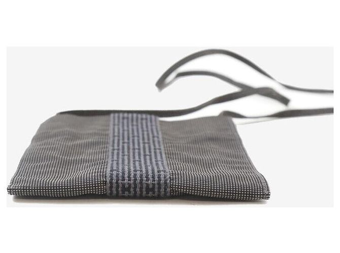 Hermès Eline Huruto Canvas Umhängetasche Grau Anthrazit Braun - Ansicht 4