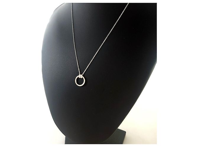 Tiffany & Co Collana con pendente circolare in diamante Baget Co. in oro bianco - vista 2