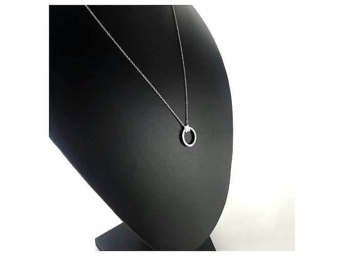 Tiffany & Co Collana con pendente circolare in diamante Baget Co. in oro bianco - vista 3