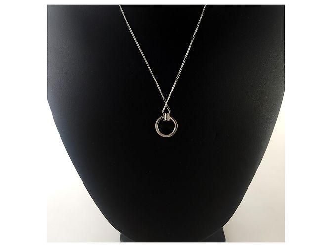 Tiffany & Co Collana con pendente circolare in diamante Baget Co. in oro bianco - vista 4