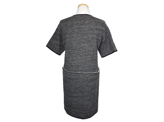 Chloé Vestido de algodón gris Sea de Mélange Castaño - vista 2