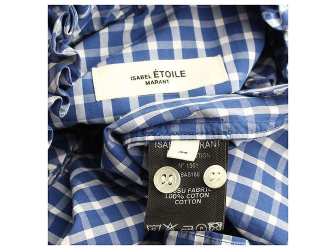 Camicia a quadri blu royal Isabel Marant - vista 3