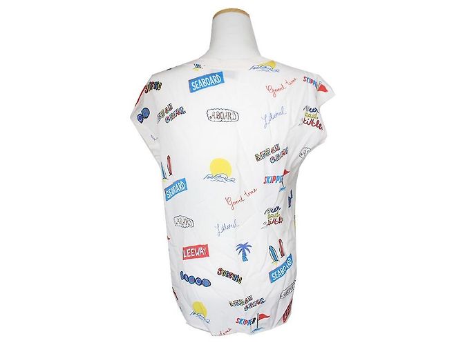 Sandro Top de seda estampado Branco - vista 2
