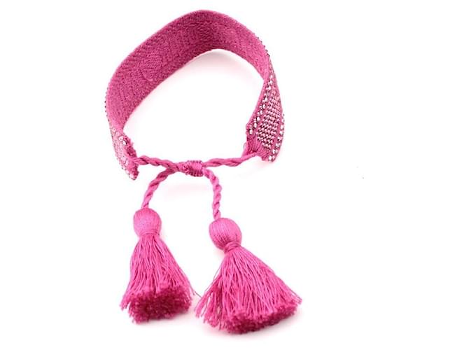 Dior Bracciale con frange di perline rosa magenta - vista 3