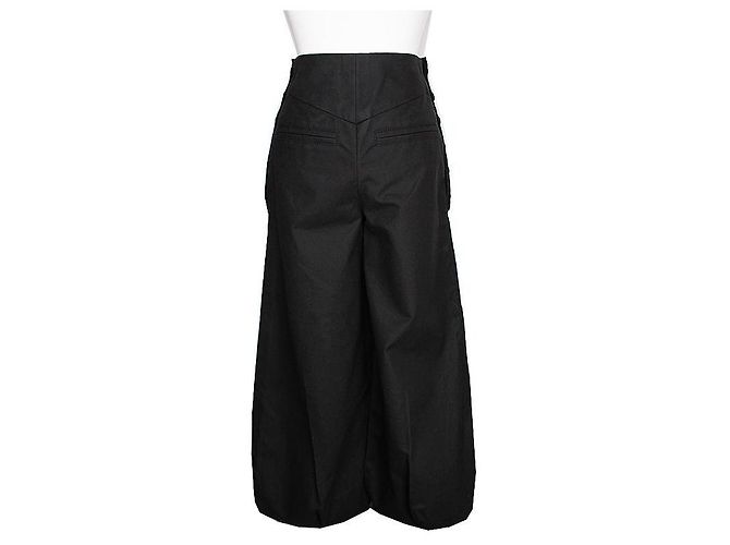 Chanel Pantalones de algodón negros en forma de barril - vista 2