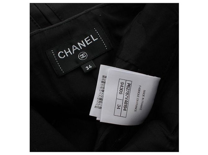 Chanel Pantalones de algodón negros en forma de barril - vista 4